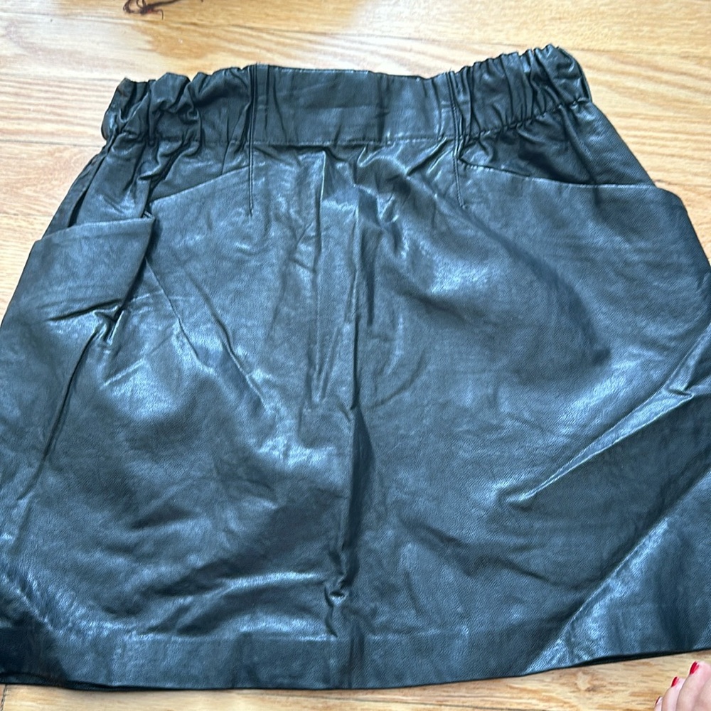 Black faux leather skirt